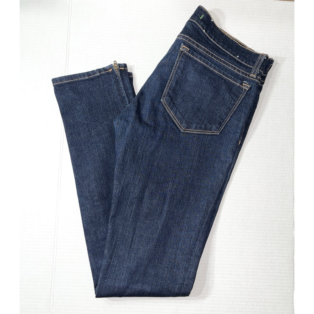 J Brand Jeans Women's 28 Blue The Deal Pencil Leg Fit Zip Ankle Academia Luxury